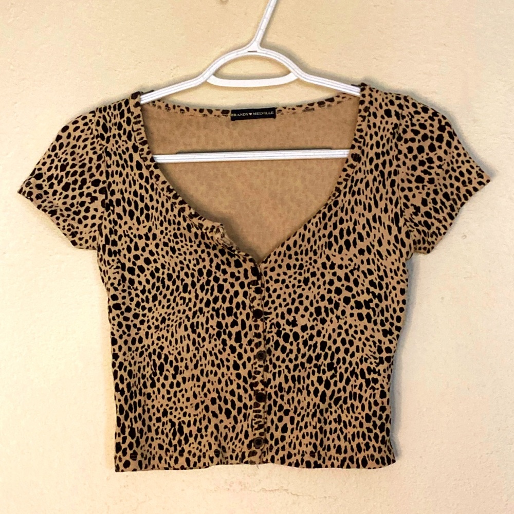 Brandy Melville glam cheetah/animal print crop top